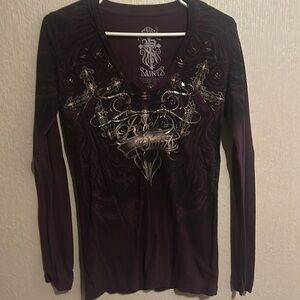 Long Sleeve Purple Rebel Saints Tee